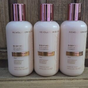 3 Makeup Revolution Glow Body Veil Face & Body Foundation With Hyaluronic Acid